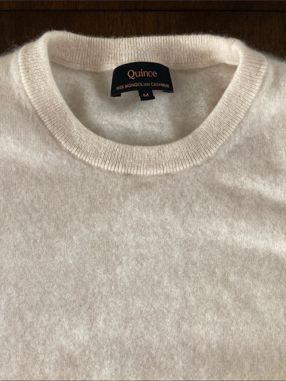 Quince Womens Crewneck Mongolian Cashmere Sweater in Soft Cream